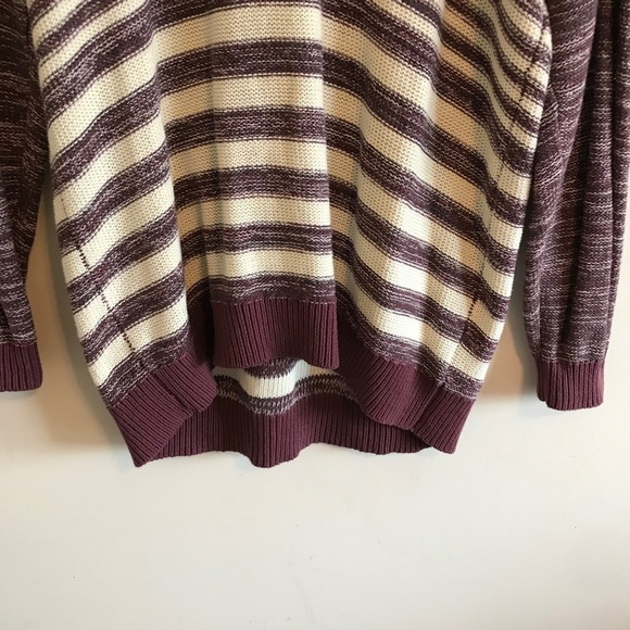 BDG Striped V-neck Pullover Knit Sweater Purple - Picture 5 of 7